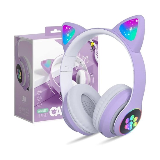 Wireless Headphones STN-28 Cat Ear Purple